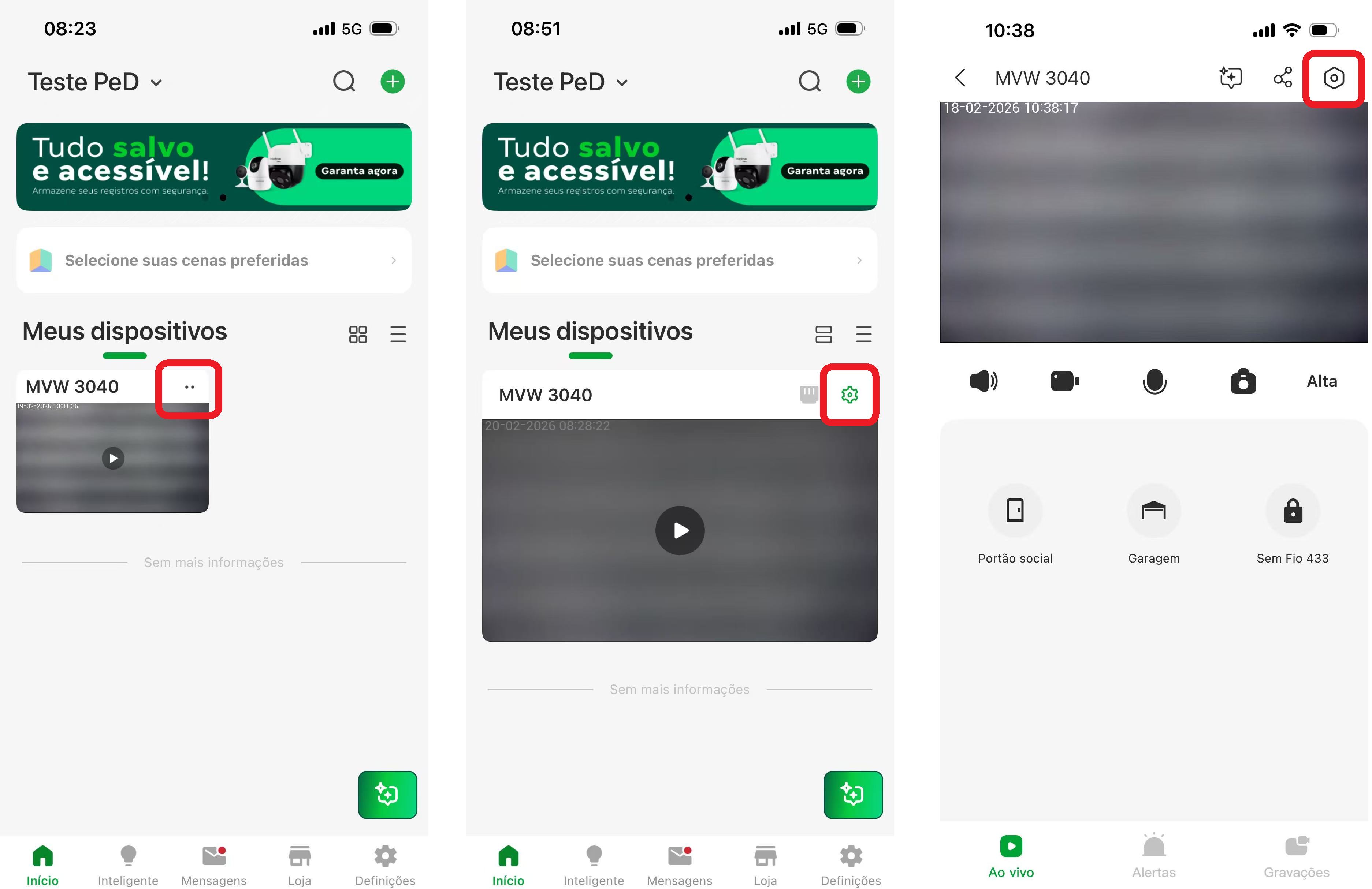 Acesso as Configurações